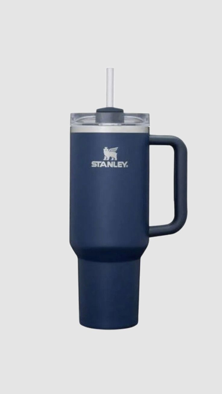 STAINLESS STEEL TUMBLER WITH HANDLE AND STRAW 40oz