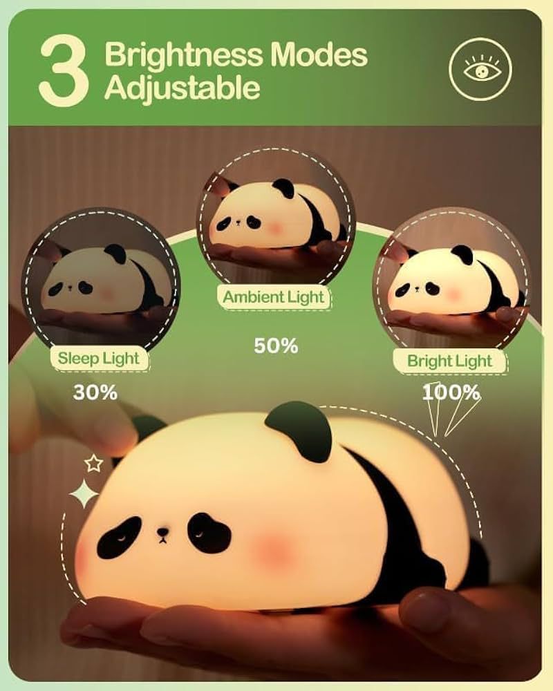 Silicone Cute Sleeping Panda Tap Night Light