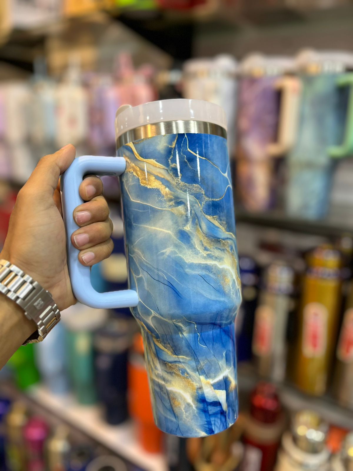 Marble Design 40oz Tumbler – Insulated Stainless Steel