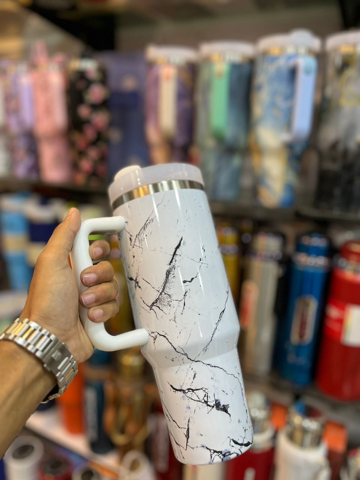 Marble Design 40oz Tumbler – Insulated Stainless Steel