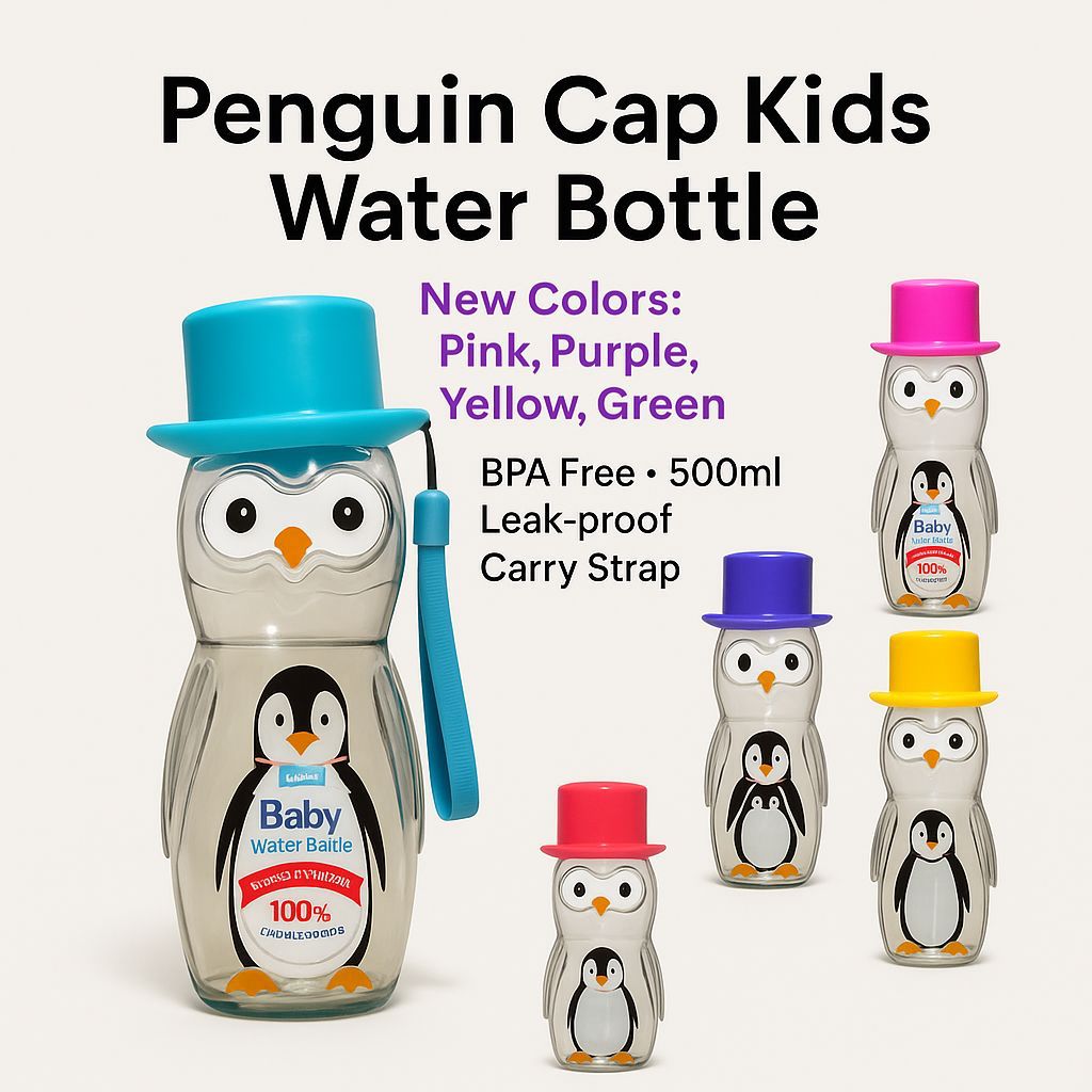 Penguin Plastic Kids Water Bottle