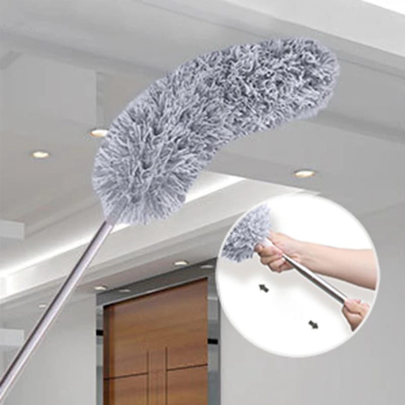 Grey Long Handle Fan Duster Mop – Telescopic, Washable & Multi-Purpose