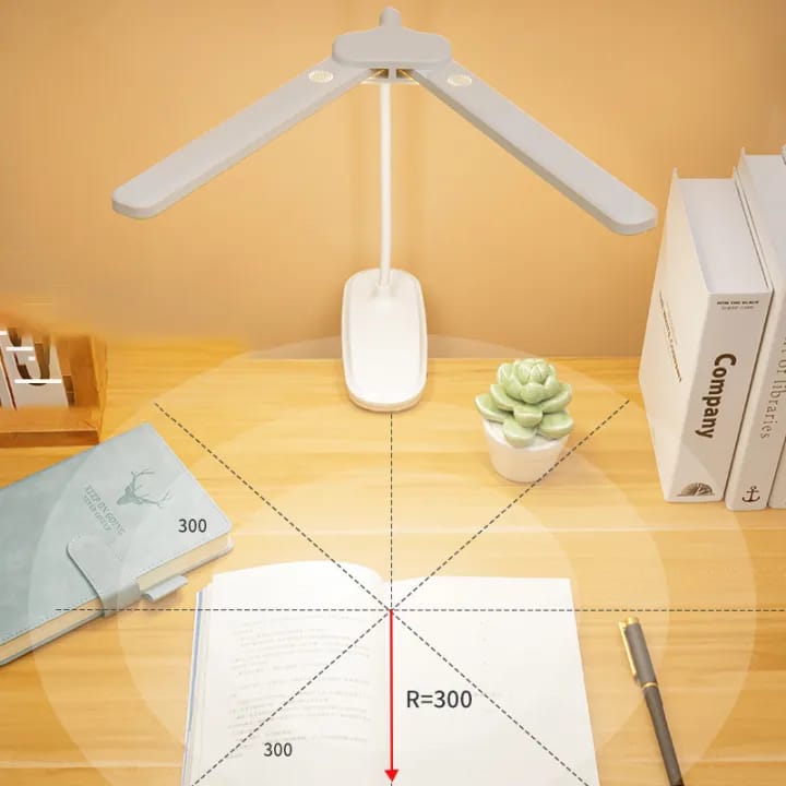 360° Flexible LED Table Lamp – Double Head, 3 Modes, Rechargeable Clip-On Desk Light