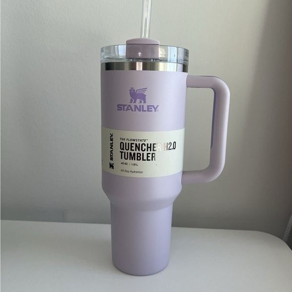 STAINLESS STEEL TUMBLER WITH HANDLE AND STRAW 40oz