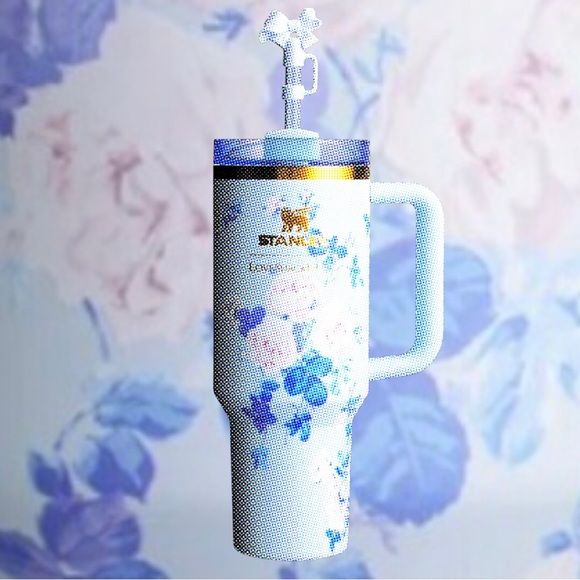 STANLY TUMBLER LOVESHACKFANCY 40oz BLUE