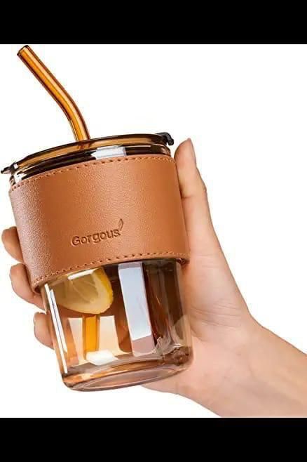 300ml Leather-Wrapped Juice Cup | Portable Travel Tumbler for Drinks