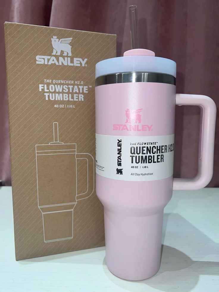 STAINLESS STEEL TUMBLER WITH HANDLE AND STRAW 40oz