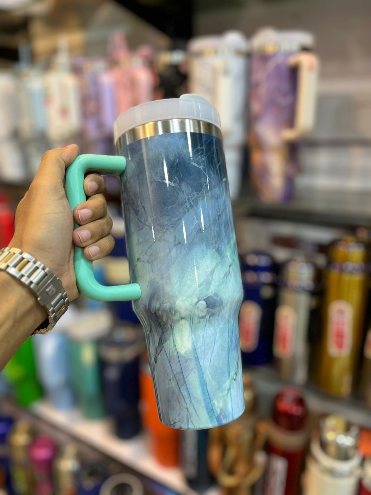 Marble Design 40oz Tumbler – Insulated Stainless Steel