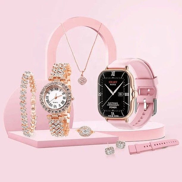 A59 Plus Smartwatch Gift Set (2.02" Big Screen, Jewelry Combo for Women)