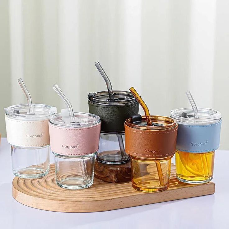 300ml Leather-Wrapped Juice Cup | Portable Travel Tumbler for Drinks